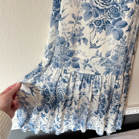 Reformation Nikita Dress in Pompadour Blue White Floral Midi Spring Size 2 - Picture 9 of 15